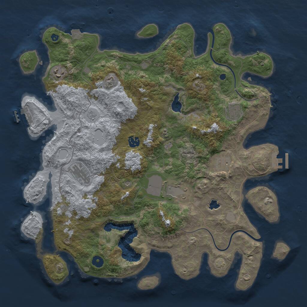 Rust Map: Procedural Map, Size: 4000, Seed: 665696213, 12 Monuments