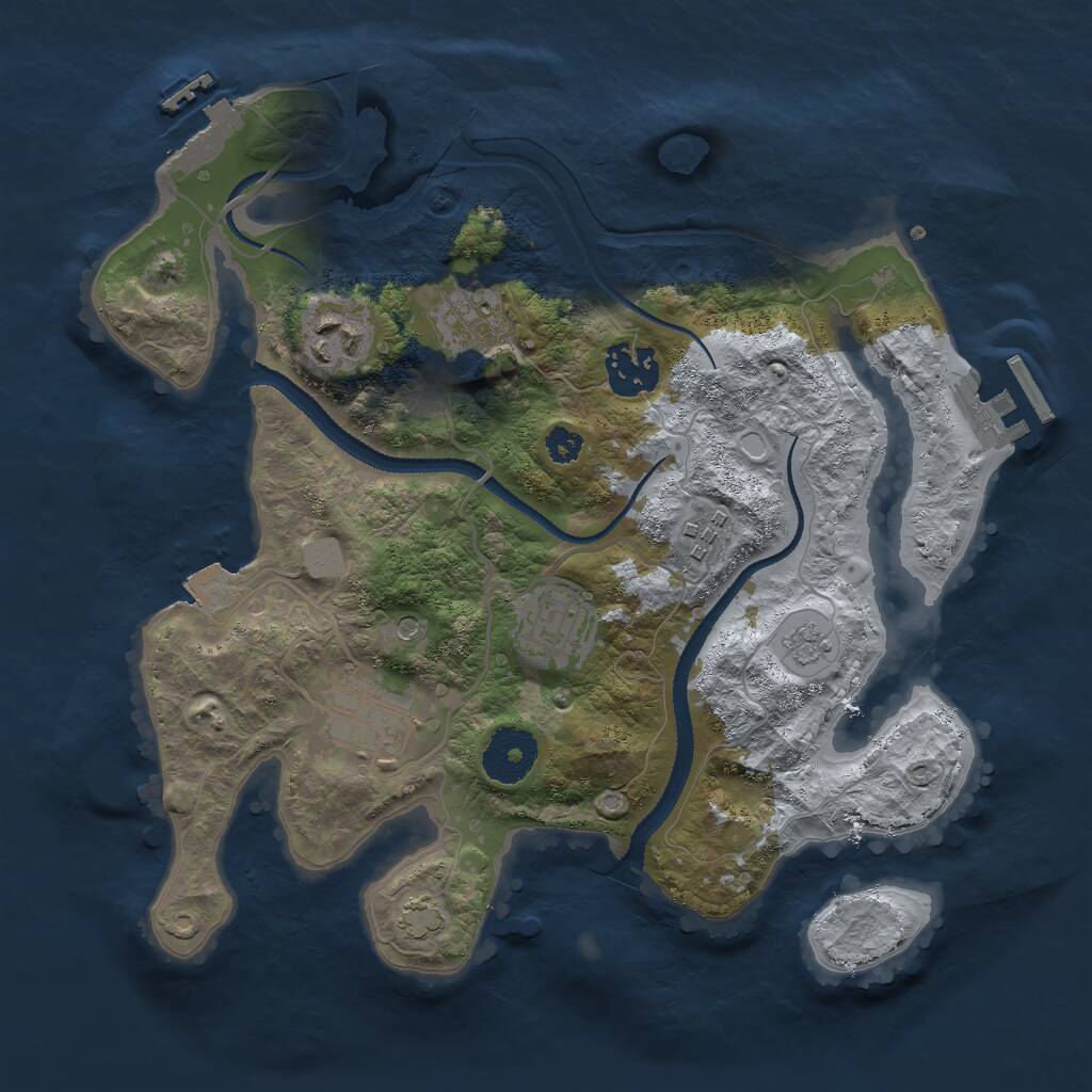 Rust Map: Procedural Map, Size: 3000, Seed: 26459, 12 Monuments