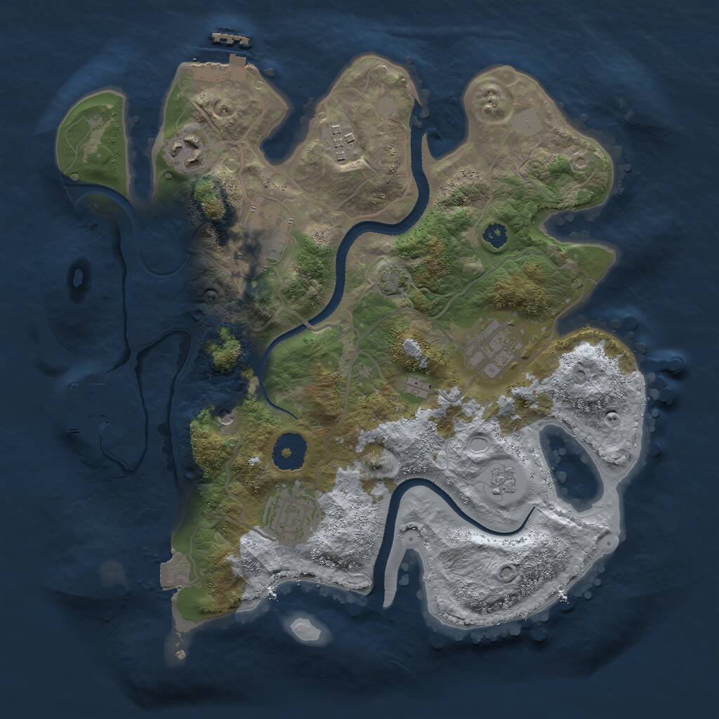 Rust Map: Procedural Map, Size: 3000, Seed: 6845310, 11 Monuments