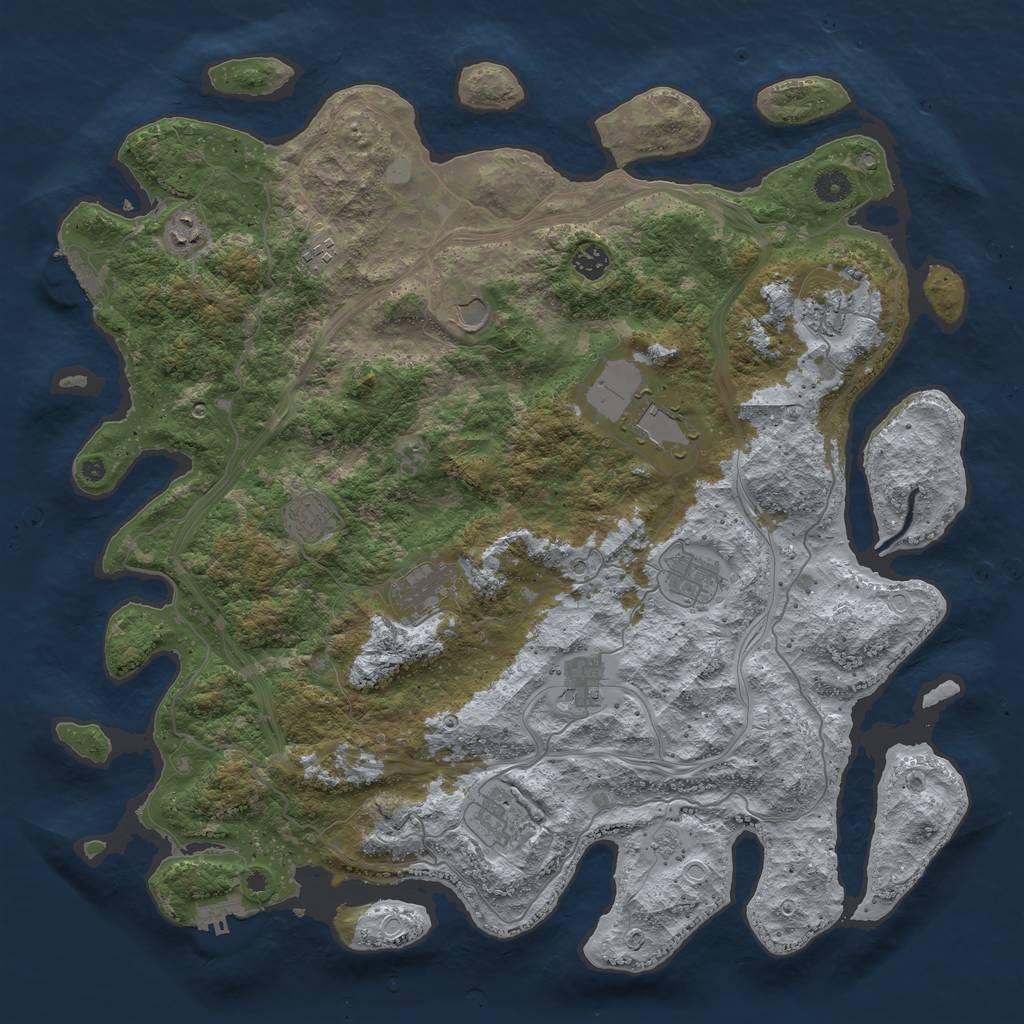 Rust Map: Procedural Map, Size: 4500, Seed: 325, 18 Monuments
