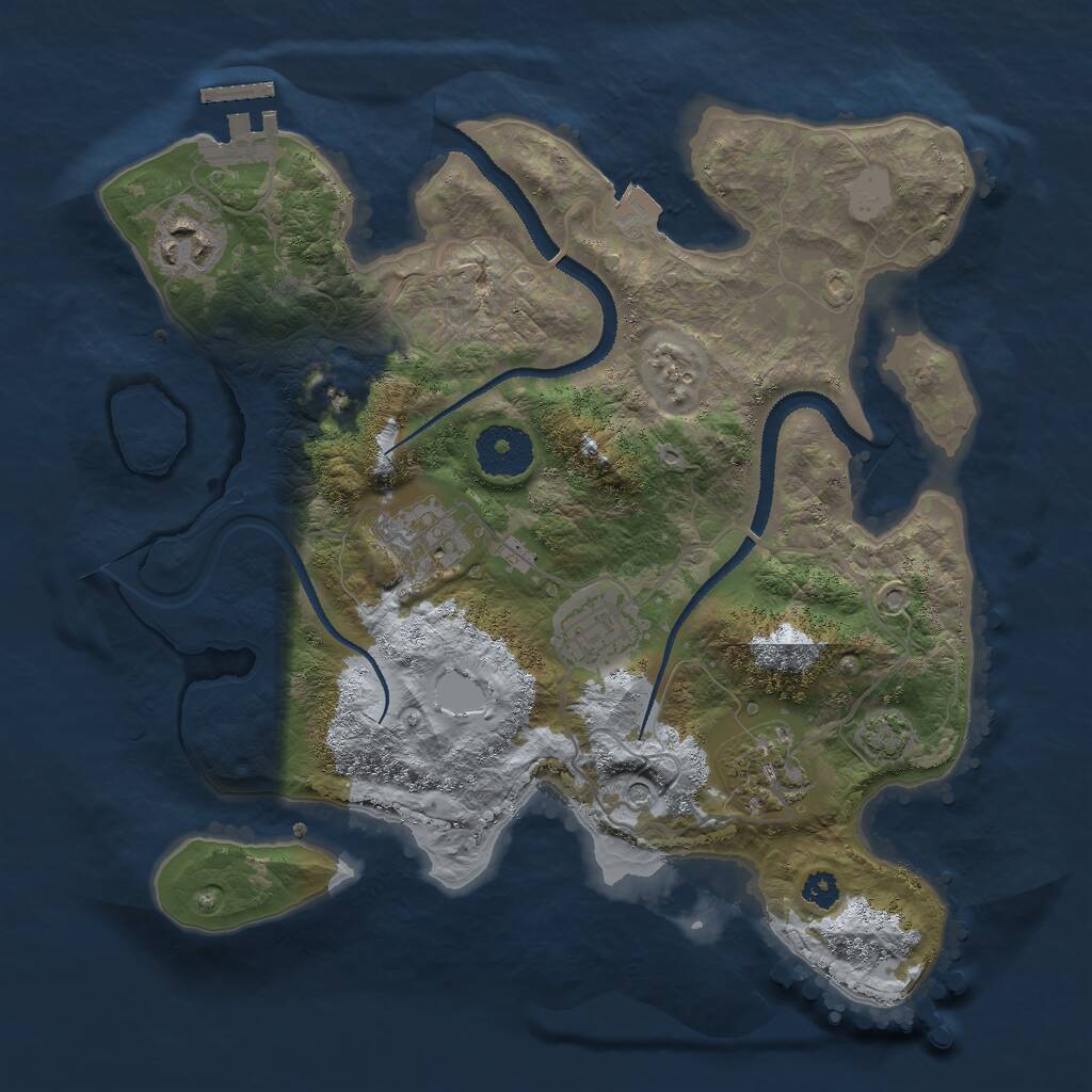 Rust Map: Procedural Map, Size: 3000, Seed: 4597821, 8 Monuments