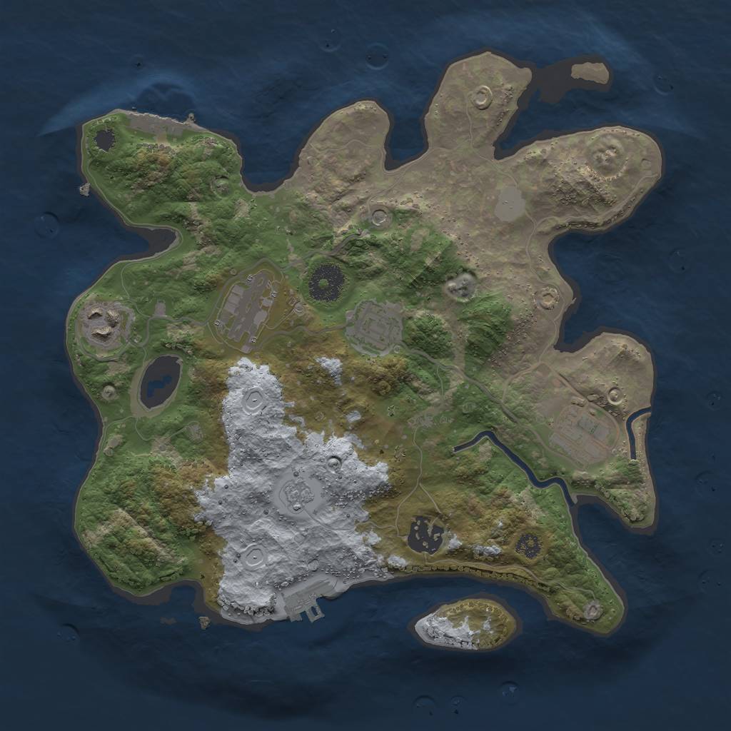 Rust Map: Procedural Map, Size: 3000, Seed: 8388021, 12 Monuments