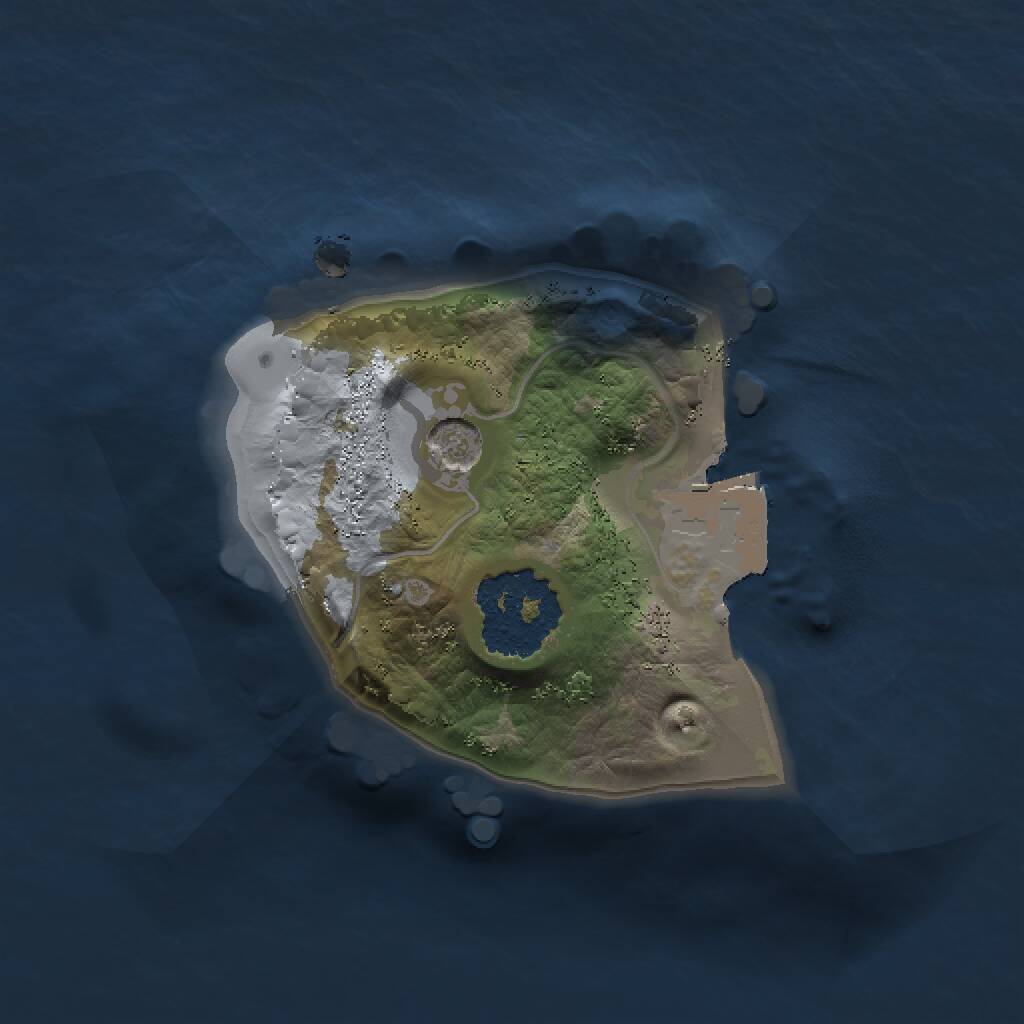 Rust Map: Procedural Map, Size: 1200, Seed: 1000, 2 Monuments