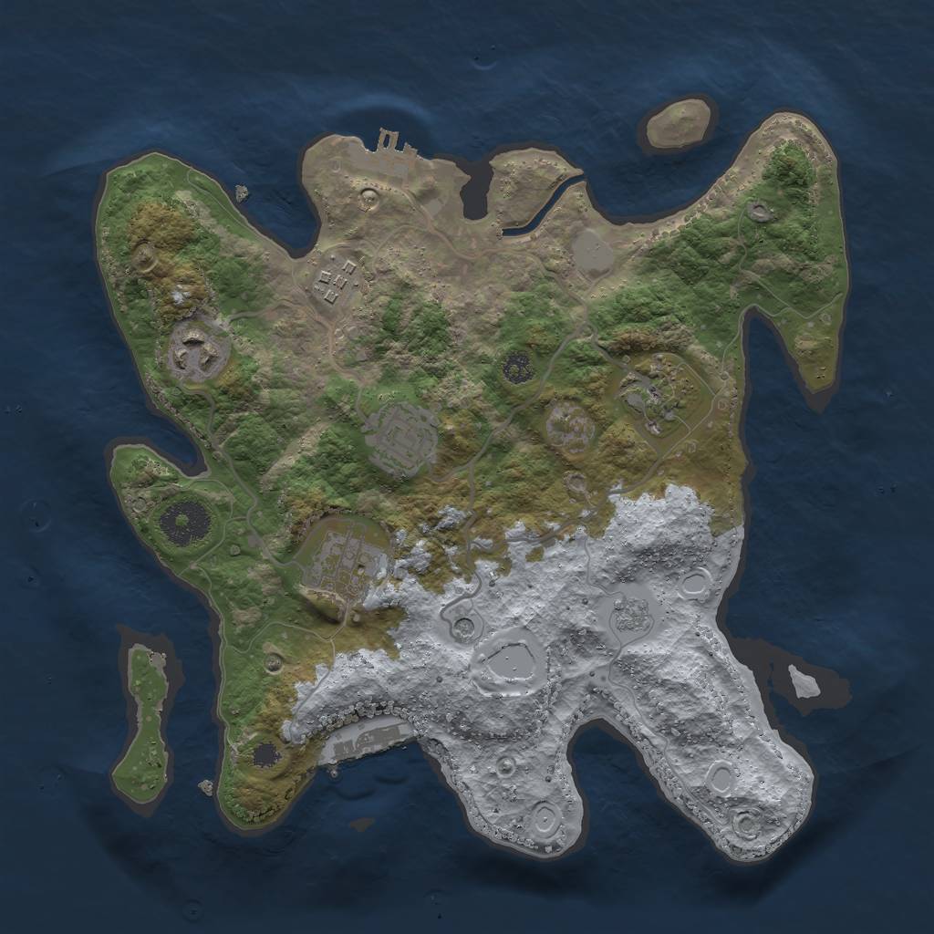 Rust Map: Procedural Map, Size: 3000, Seed: 1396538066, 12 Monuments