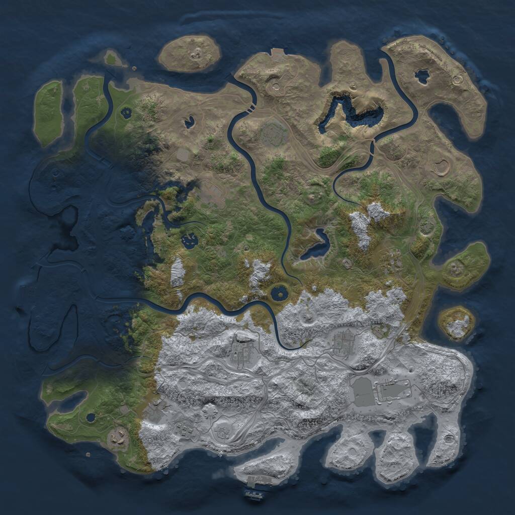 Rust Map: Procedural Map, Size: 4700, Seed: 58126457, 17 Monuments