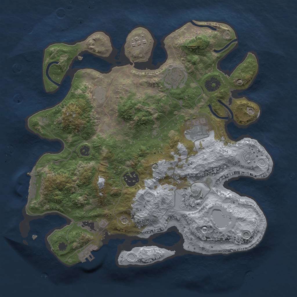 Rust Map: Procedural Map, Size: 3000, Seed: 239, 12 Monuments