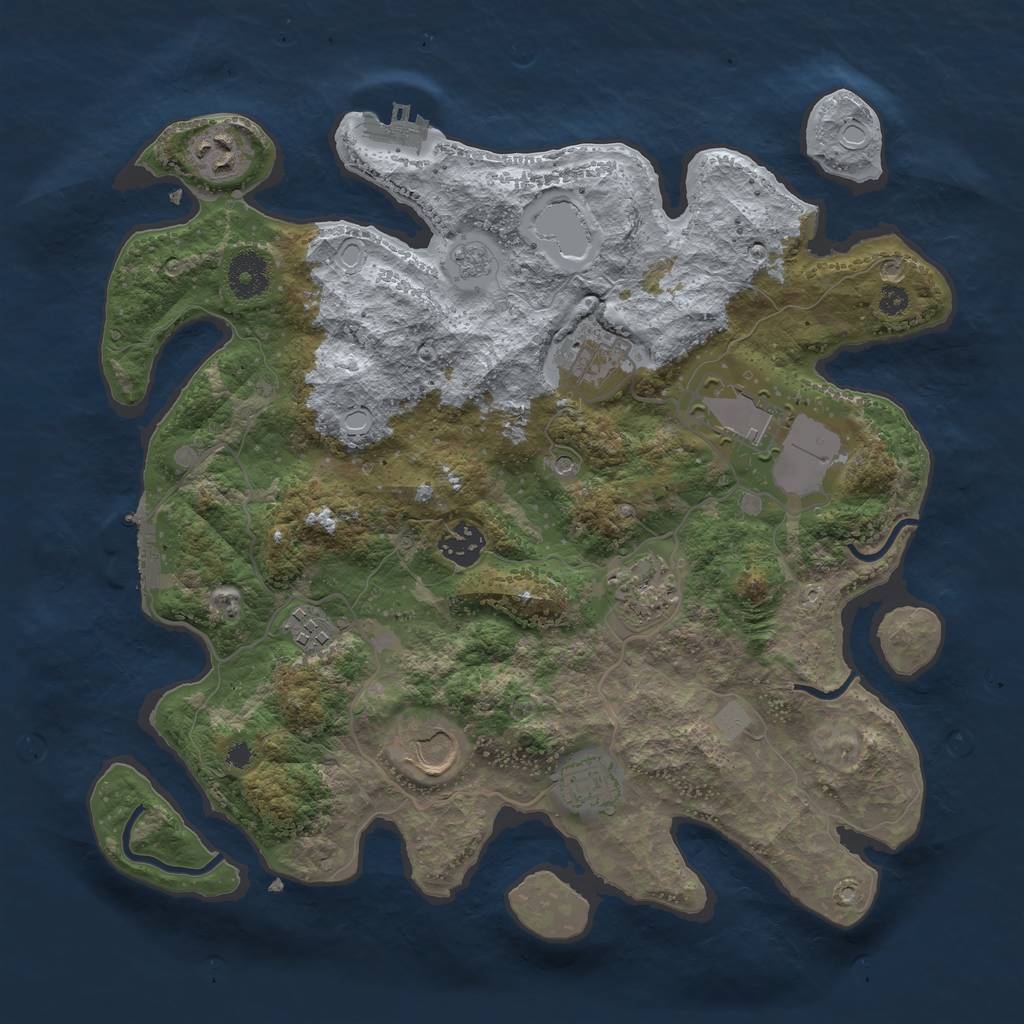 Rust Map: Procedural Map, Size: 3500, Seed: 63002392, 15 Monuments