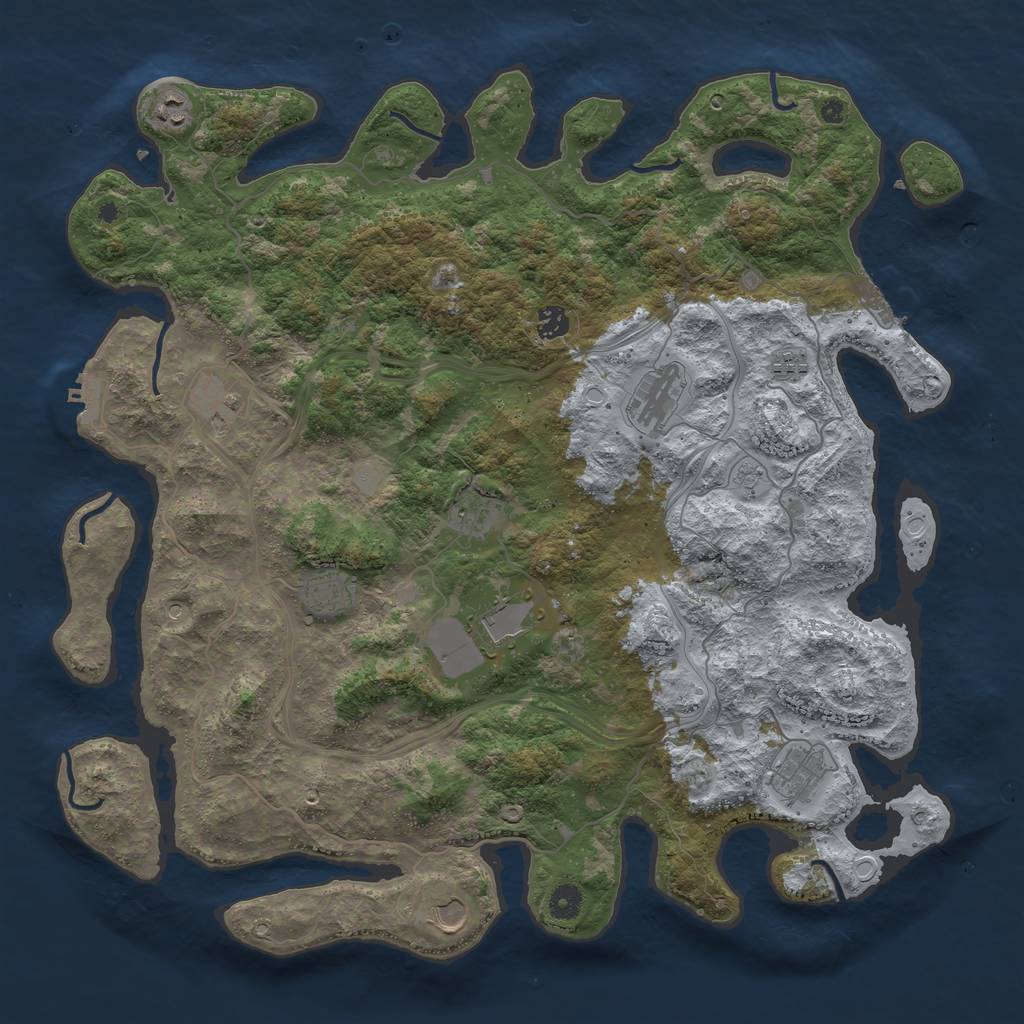 Rust Map: Procedural Map, Size: 4500, Seed: 2109, 17 Monuments