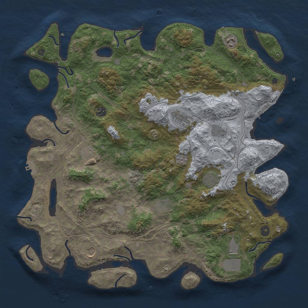 Rust Map: Procedural Map, Size: 4500, Seed: 996824, 17 Monuments