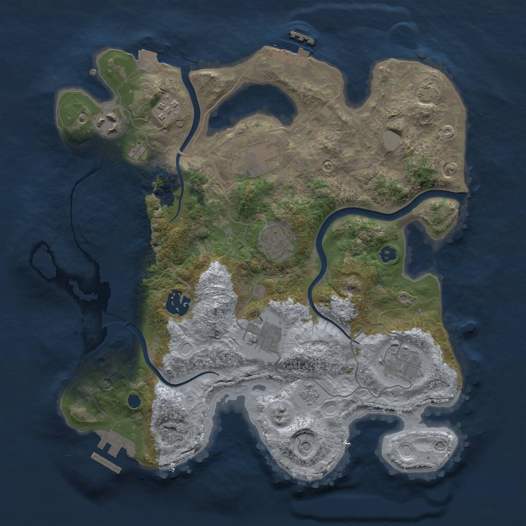 Rust Map: Procedural Map, Size: 3250, Seed: 36373568, 13 Monuments