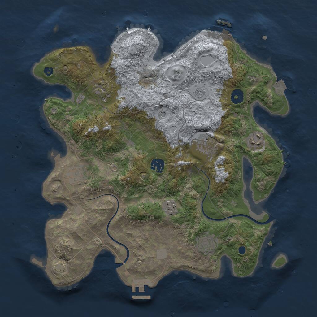 Rust Map: Procedural Map, Size: 3400, Seed: 84682712, 13 Monuments