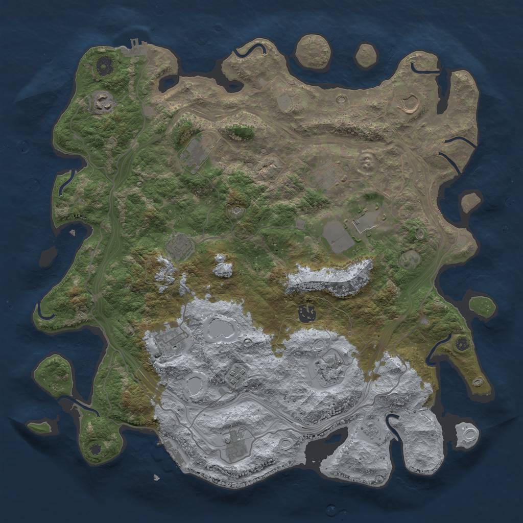Rust Map: Procedural Map, Size: 4250, Seed: 926442049, 18 Monuments