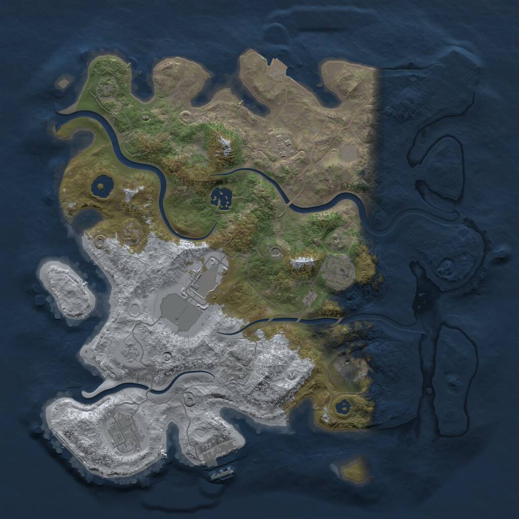 Rust Map: Procedural Map, Size: 3500, Seed: 91875949, 12 Monuments