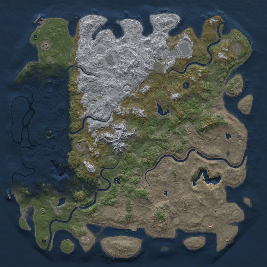 Rust Map: Procedural Map, Size: 5780, Seed: 1236954444, 17 Monuments