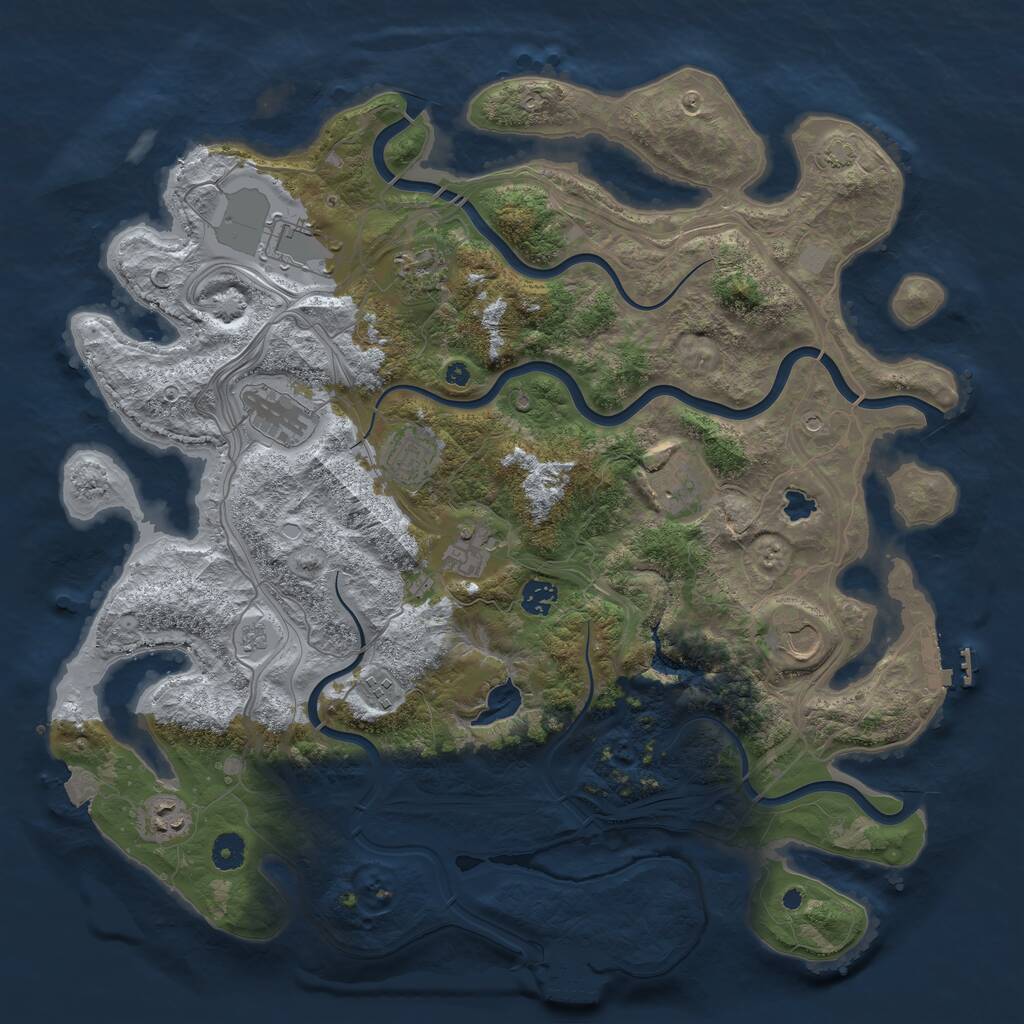 Rust Map: Procedural Map, Size: 4300, Seed: 67839, 16 Monuments