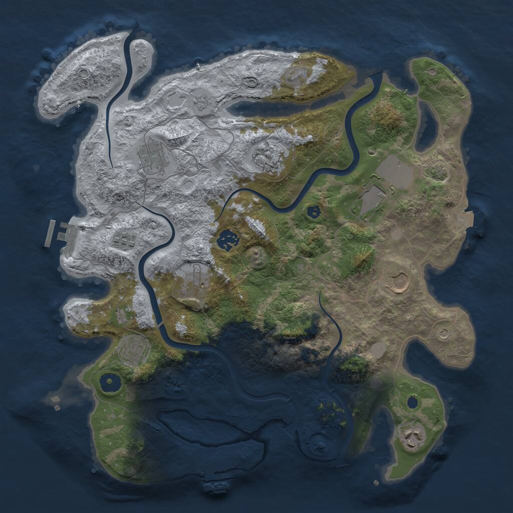 Rust Map: Procedural Map, Size: 3750, Seed: 648255, 15 Monuments
