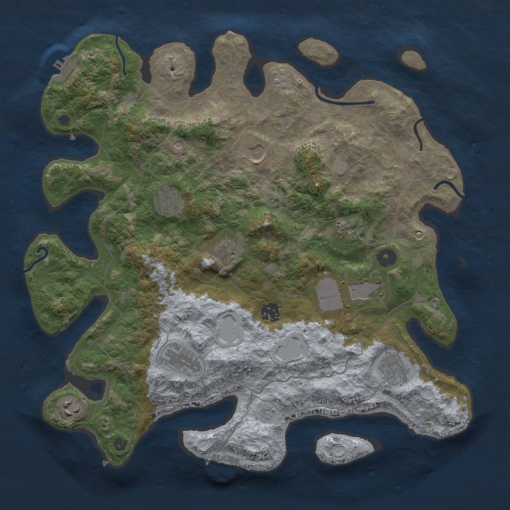 Rust Map: Procedural Map, Size: 4000, Seed: 277777777, 17 Monuments