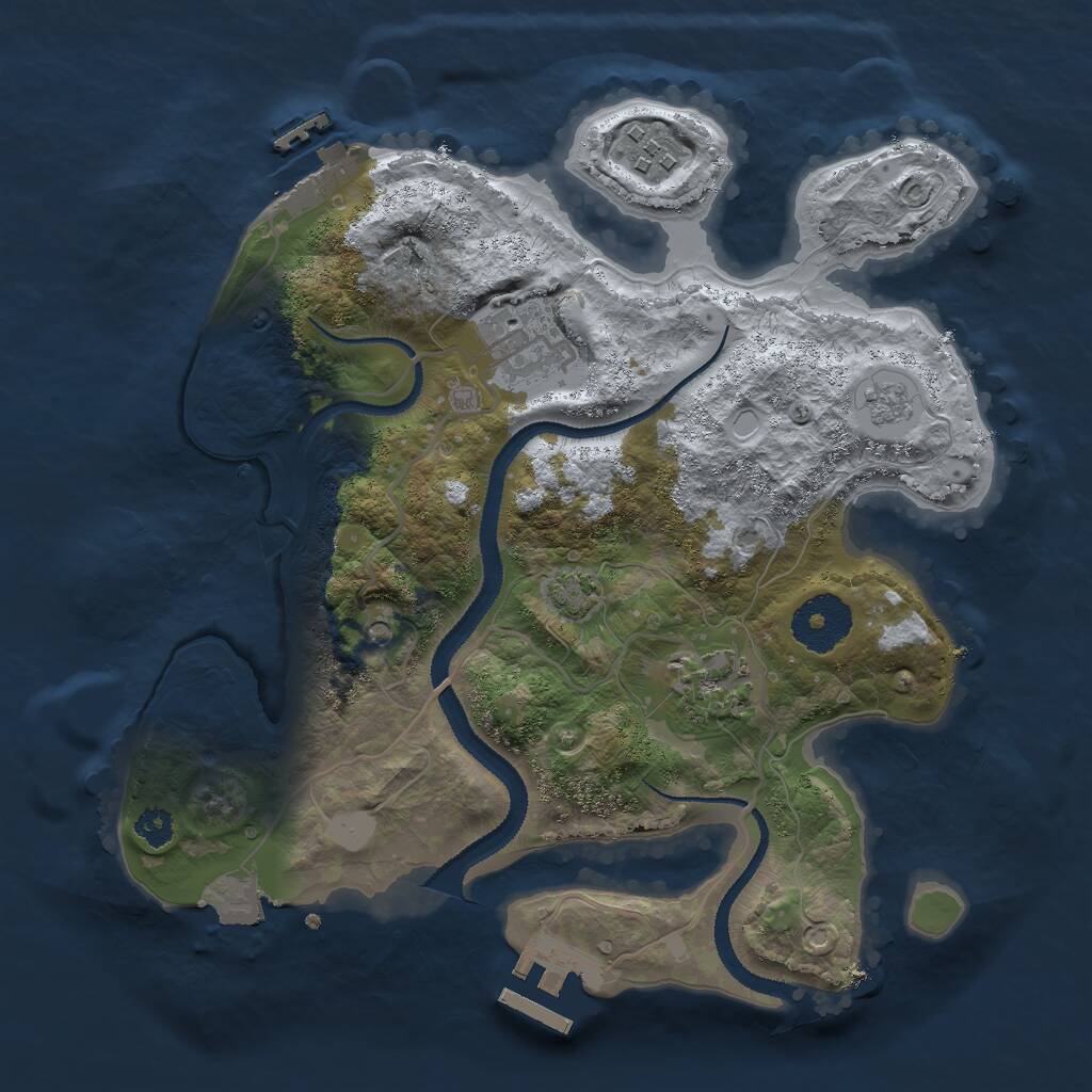 Rust Map: Procedural Map, Size: 2850, Seed: 481034112, 9 Monuments