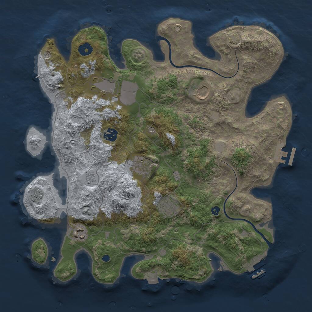 Rust Map: Procedural Map, Size: 3500, Seed: 1929214705, 13 Monuments
