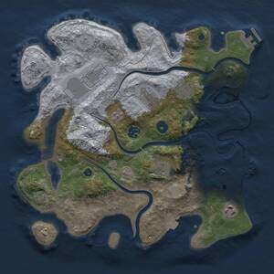 Thumbnail Rust Map: Procedural Map, Size: 3500, Seed: 16914, 13 Monuments