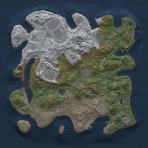 Thumbnail Rust Map: Procedural Map, Size: 3500, Seed: 16914, 15 Monuments