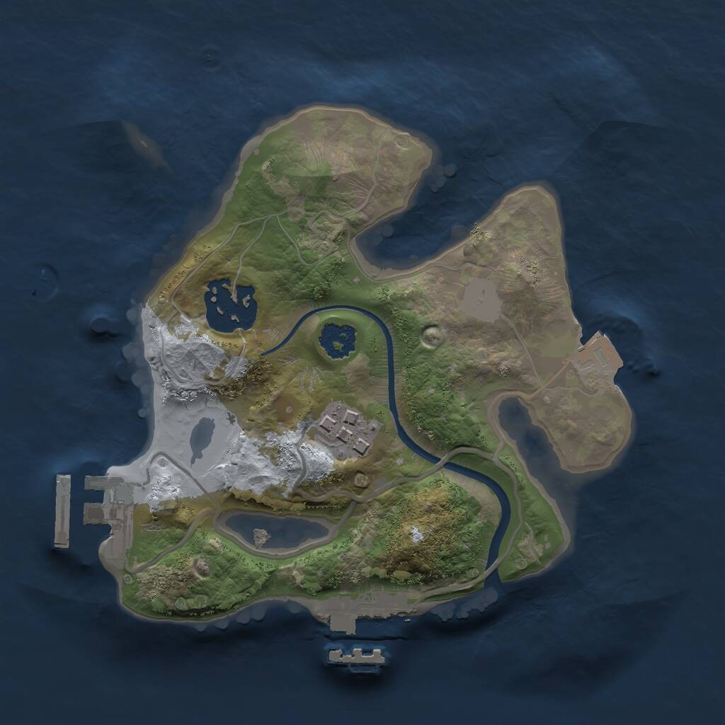 Rust Map: Procedural Map, Size: 2000, Seed: 100000070, 5 Monuments