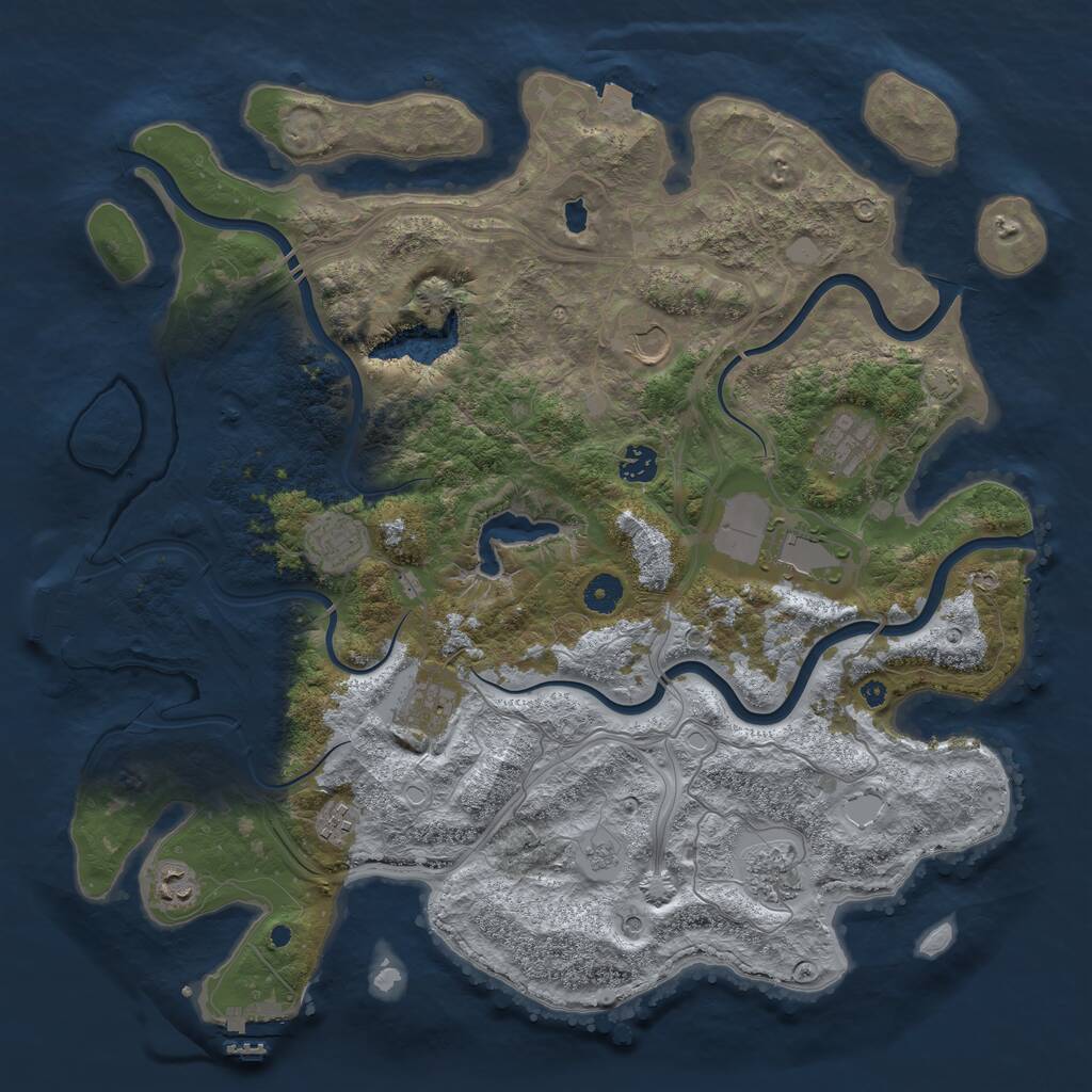 Rust Map: Procedural Map, Size: 4250, Seed: 2091962859, 15 Monuments