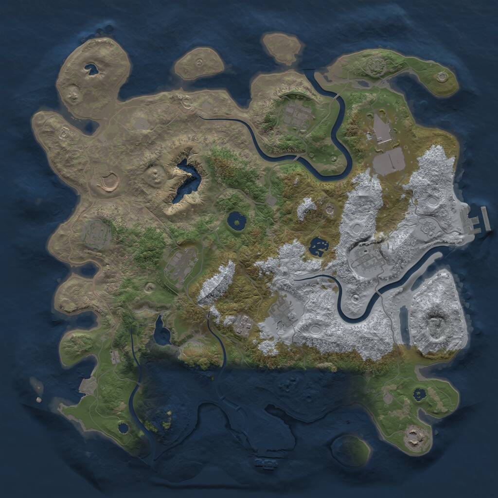 Rust Map: Procedural Map, Size: 4000, Seed: 11247331, 16 Monuments