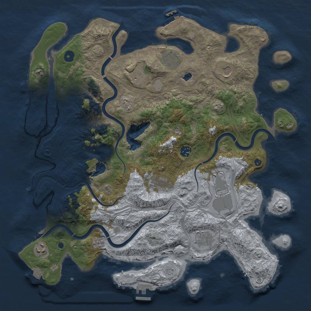 Rust Map: Procedural Map, Size: 4250, Seed: 133337, 15 Monuments