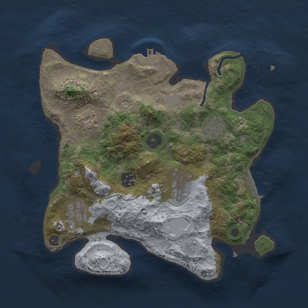 Rust Map: Procedural Map, Size: 3000, Seed: 970265, 12 Monuments