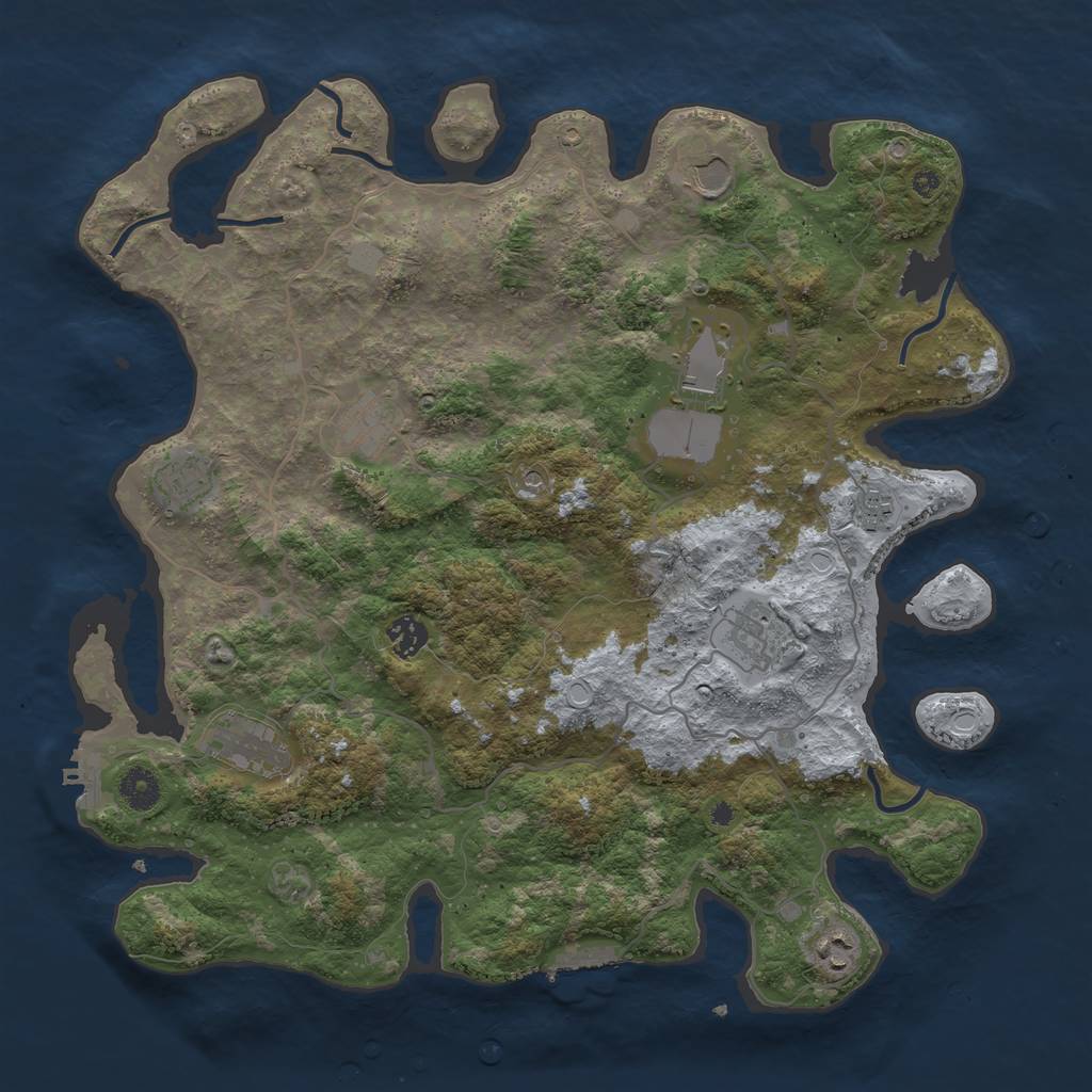 Rust Map: Procedural Map, Size: 4000, Seed: 672959123, 15 Monuments