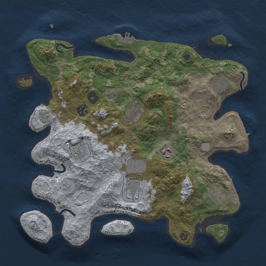 Rust Map: Procedural Map, Size: 3500, Seed: 403023991, 15 Monuments
