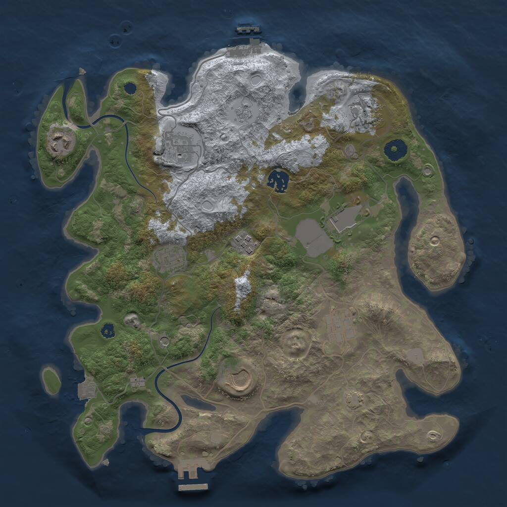 Rust Map: Procedural Map, Size: 3500, Seed: 213021363, 15 Monuments