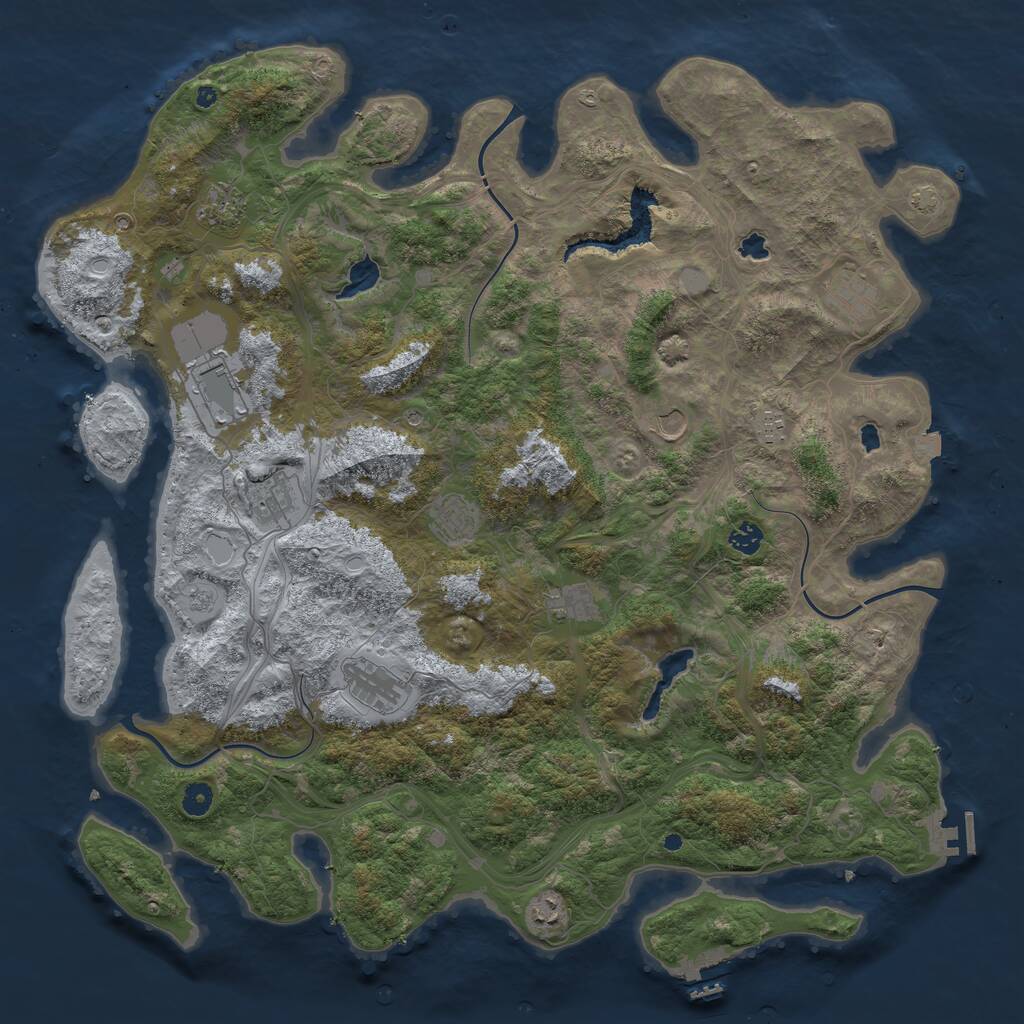 Rust Map: Procedural Map, Size: 4800, Seed: 1595427780, 17 Monuments