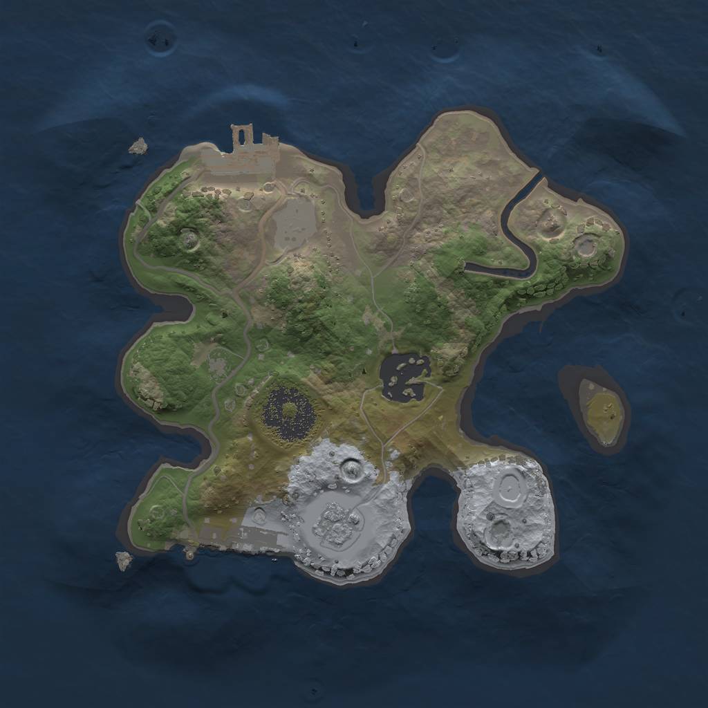 Rust Map: Procedural Map, Size: 2000, Seed: 247140637, 7 Monuments