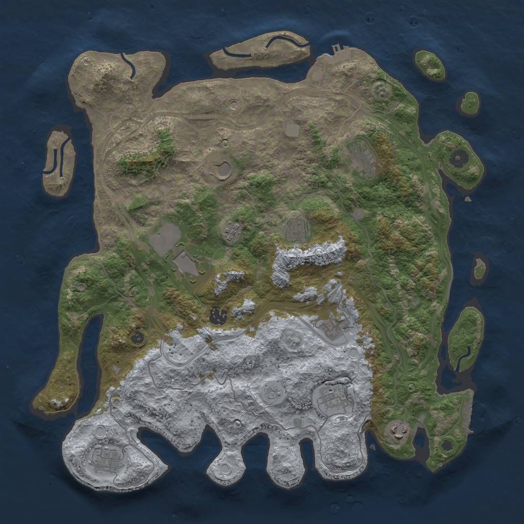 Rust Map: Procedural Map, Size: 4250, Seed: 2526, 17 Monuments
