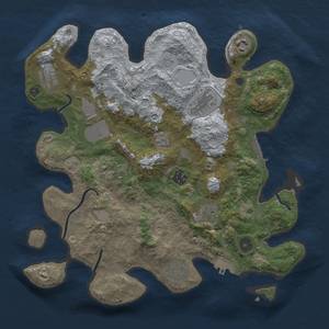 Thumbnail Rust Map: Procedural Map, Size: 3500, Seed: 623337301, 16 Monuments