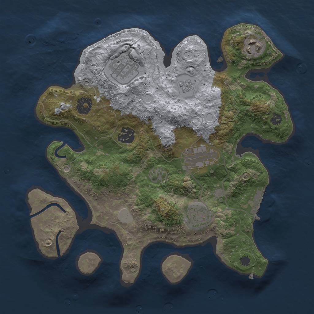 Rust Map: Procedural Map, Size: 2800, Seed: 58607551, 10 Monuments