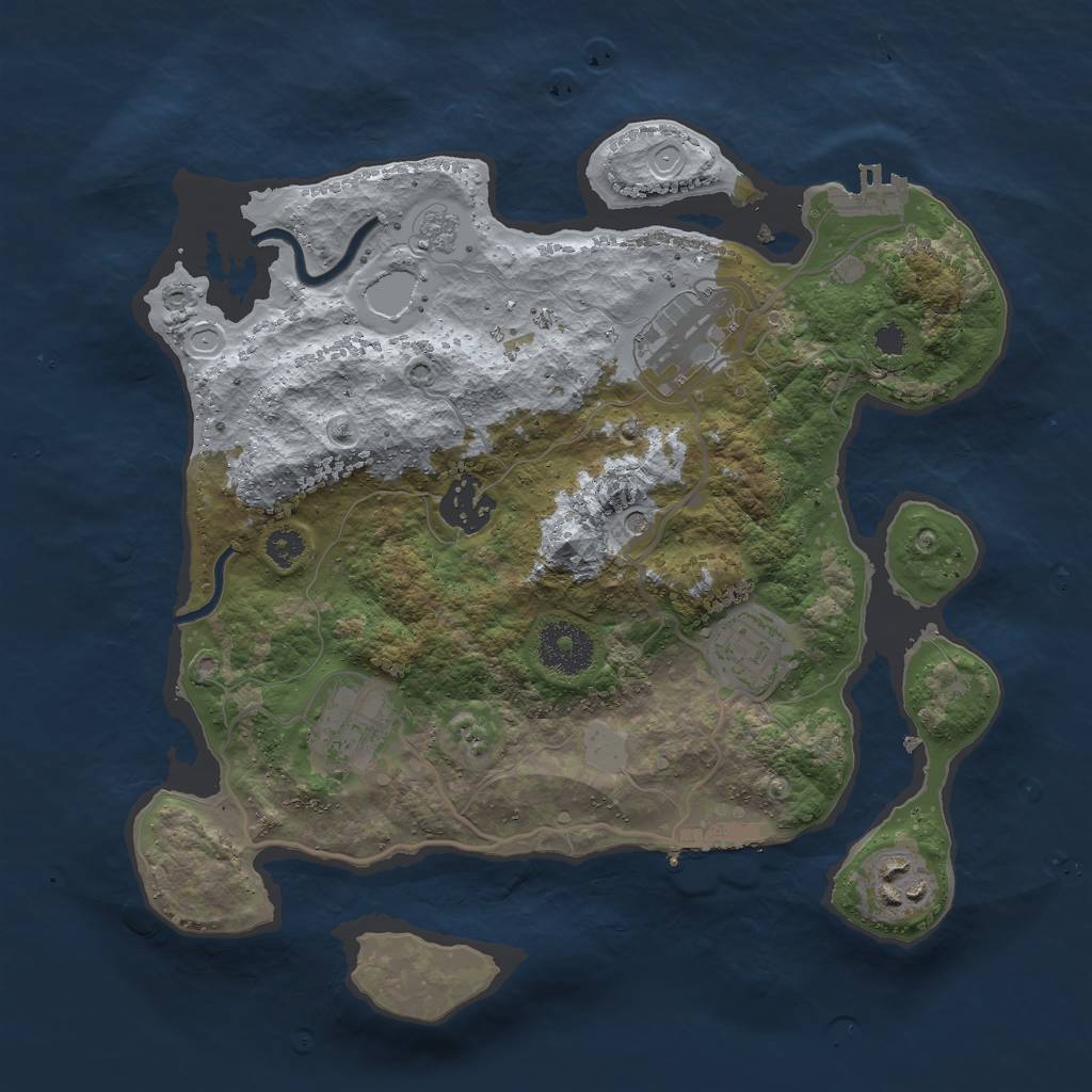 Rust Map: Procedural Map, Size: 3000, Seed: 150342199, 12 Monuments