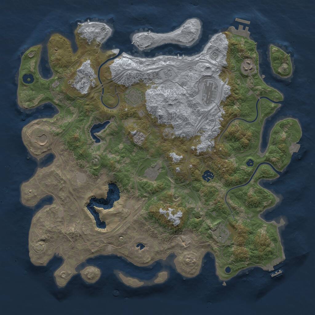 Rust Map: Procedural Map, Size: 4250, Seed: 45892549, 15 Monuments