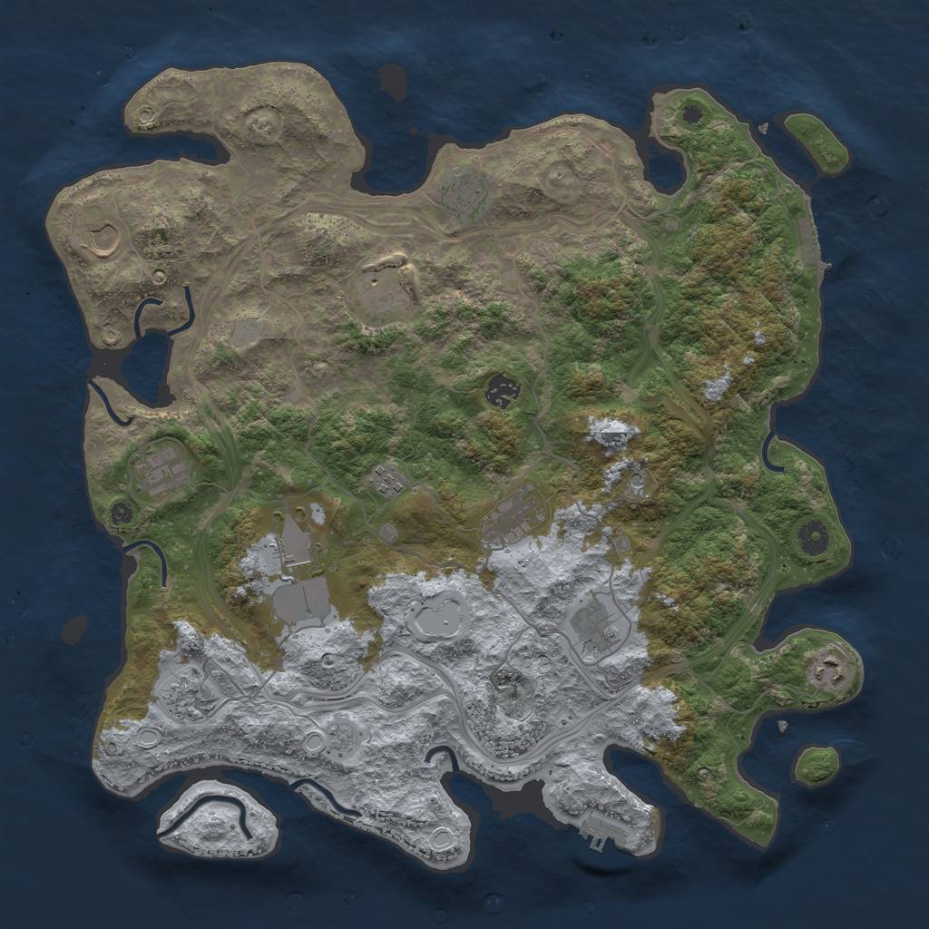 Rust Map: Procedural Map, Size: 4250, Seed: 970265, 18 Monuments