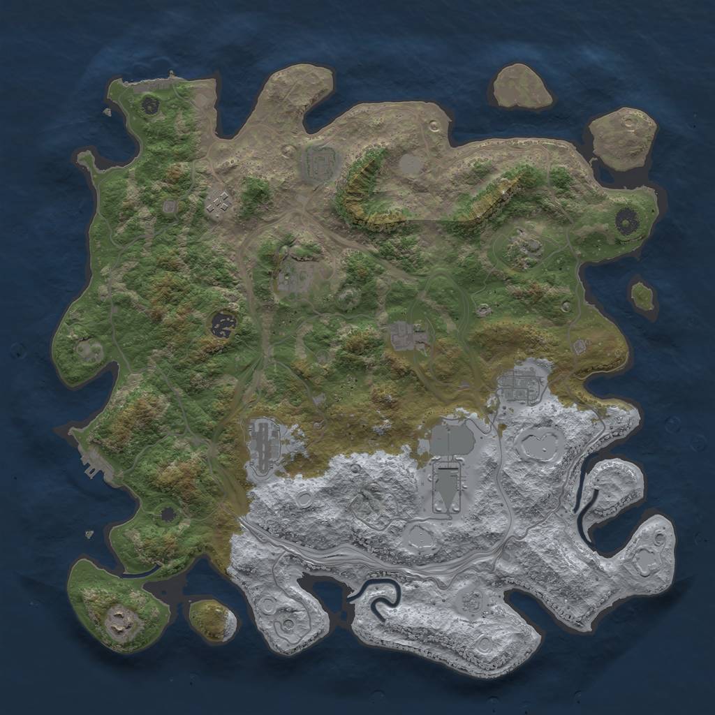 Rust Map: Procedural Map, Size: 4250, Seed: 480400750, 17 Monuments