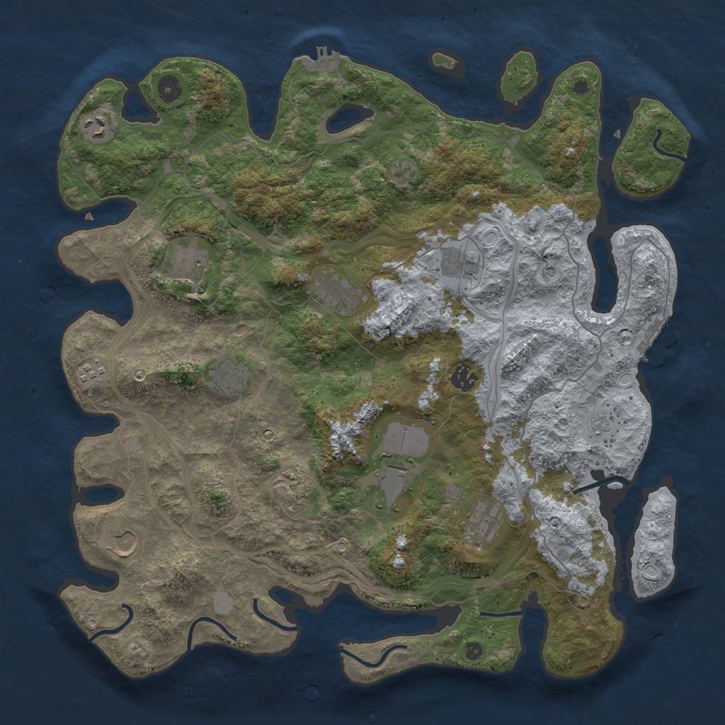 Rust Map: Procedural Map, Size: 4250, Seed: 778893567, 18 Monuments