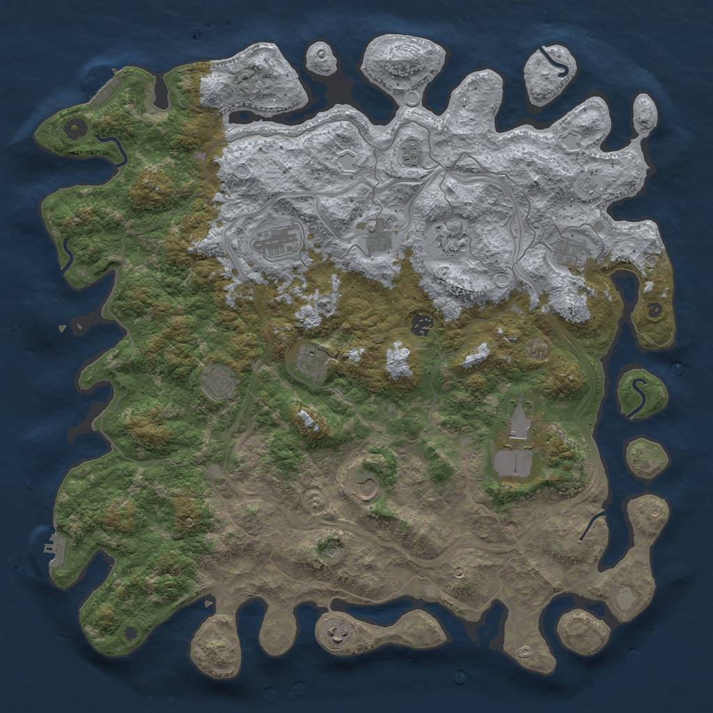 Rust Map: Procedural Map, Size: 4800, Seed: 522606035, 18 Monuments