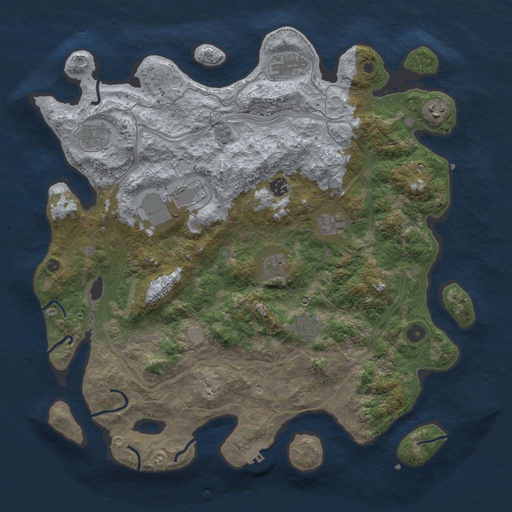 Rust Map: Procedural Map, Size: 4250, Seed: 16918, 15 Monuments