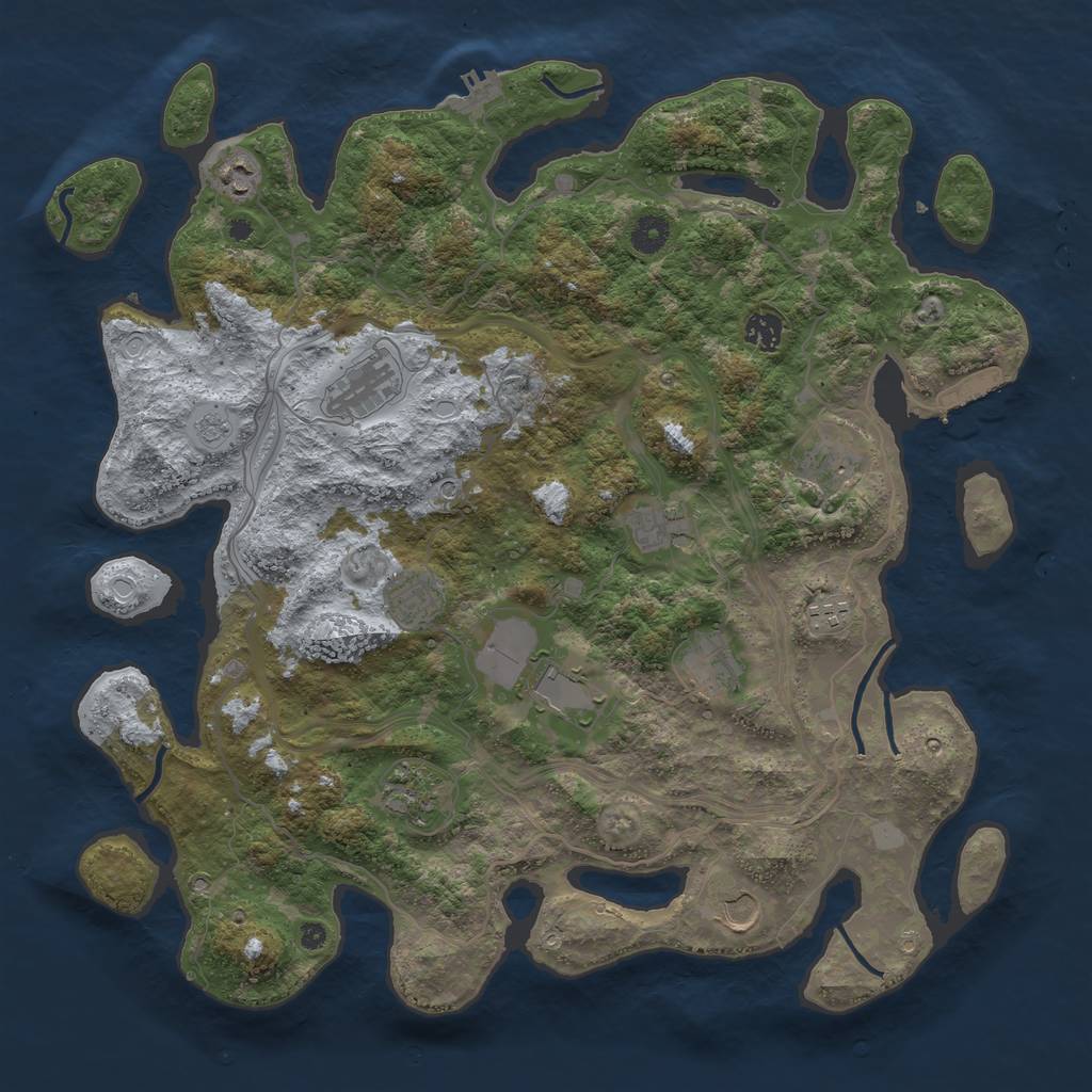 Rust Map: Procedural Map, Size: 4250, Seed: 1139248920, 18 Monuments