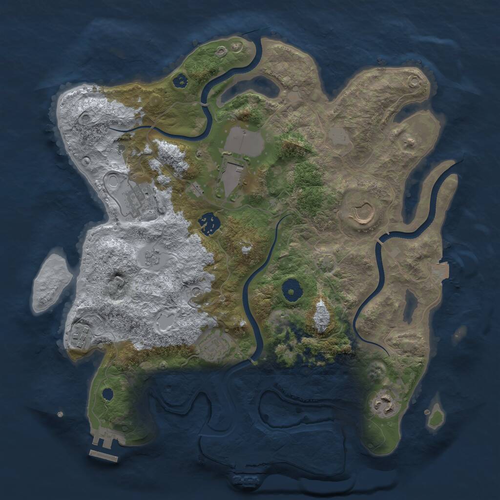 Rust Map: Procedural Map, Size: 3500, Seed: 31143309, 13 Monuments
