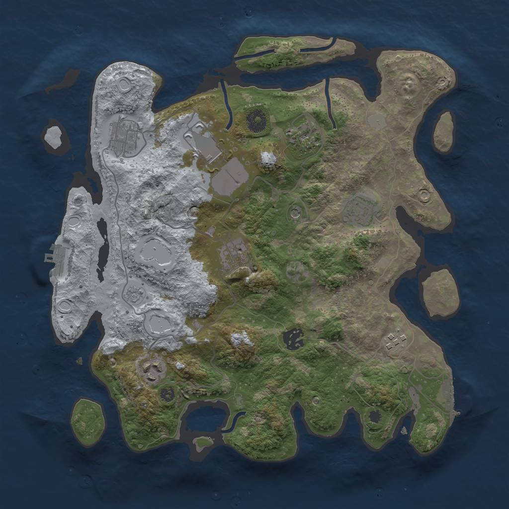 Rust Map: Procedural Map, Size: 3500, Seed: 50200956, 15 Monuments