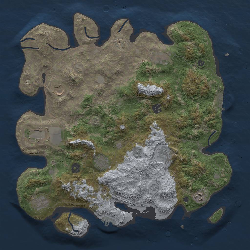 Rust Map: Procedural Map, Size: 3800, Seed: 79625774, 16 Monuments