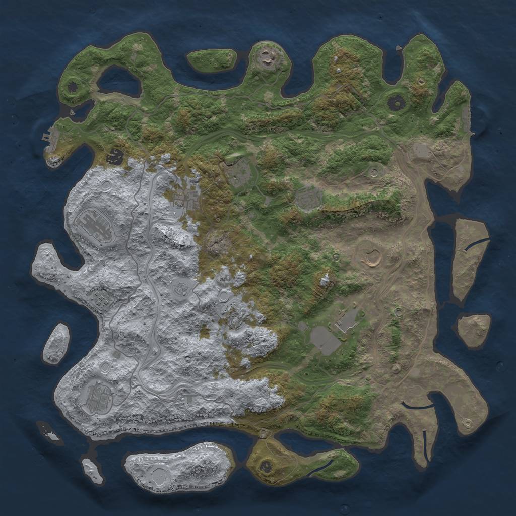 Rust Map: Procedural Map, Size: 4500, Seed: 1482324773, 18 Monuments